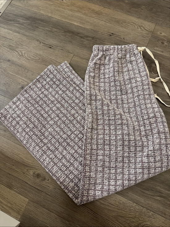 WinWin Pants - 🆕 WinWin Tweed Wide-Leg Pants in Plum, Pink, Black & Cream. L. Inseam 36. NWOT!🔥